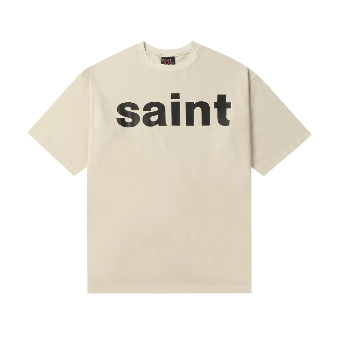 Saint Michael series trendy T craft letter drawing round neck short sleeves Style number: D3210p110 Color: apricot Code number: S M L XL